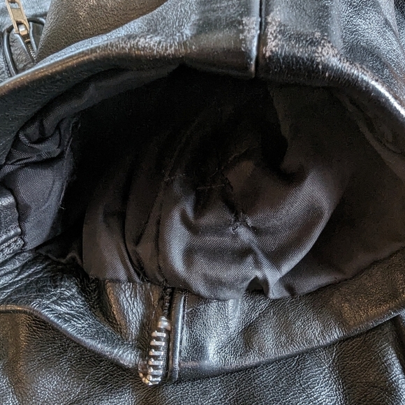 Vintage 1980's Heavy Genuine Leather Motorcycle Jacket, Size 46  L/XL - Picture 17 of 17